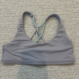 Ivivva by Lululemon Gray Sports Bra Crisscross Back